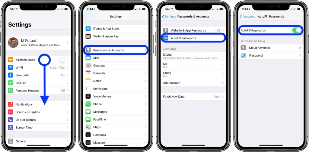 Cách xem mật khẩu cá nhân đã lưu trên iPhone chạy iOS 13 trở xuống